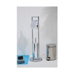 Hõbedane tualettpaberihoidja tualettharjaga estante (premier housewares)