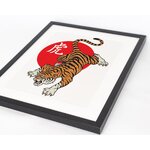 Seinäkuva kiinalainen tiikeri (kaikki kuvat) ehjänä, laatikossa