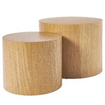 Brown coffee table set of 2 (dan) with a cosmetic flaw.