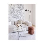 Silver marble imitation coffee table (antique) with cosmetic flaws.