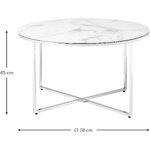 Silver marble imitation coffee table (antique) with cosmetic flaws.