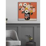 Wall picture (red wall flowers) 50x50