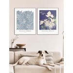Wall painting (japan flowers blue) 40x50
