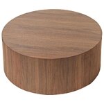 Round wooden coffee table (dan) with cosmetic flaws