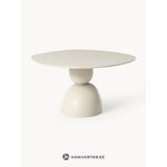 Обеденный стол особой формы (Sahra) светло-бежевого цвета, диаметр 140 см