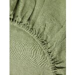 Green linen fitted sheet (airy) 90x200