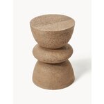 Brown round solid wood coffee table (benno) with a cosmetic flaw