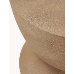 Brown round solid wood coffee table (benno) with a cosmetic flaw