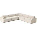 Šviesiai smėlio spalvos modulinė kampinė sofa (melva) (visa, dėžutėje)