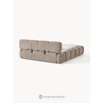 Dark beige upholstered bed (tayla) 140x200