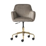 Light brown velvet office chair (lucie) with cosmetic flaws.