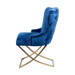 Blue velvet design armchair bruny (ethan chloe) intact