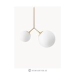 Дважды подвесной светильник золотисто-белого цвета (домашний врач) с косметическими дефектами