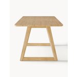 Vaaleanruskea massiivipuusta valmistettu ruokapöytä (nik) 220x90