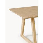 Vaaleanruskea massiivipuusta valmistettu ruokapöytä (nik) 220x90