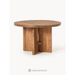 Brown Round Solid Wood Dining Table (Hugo) D=120