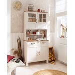 Brown-white solid wooden display cabinet alby intact, in box