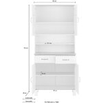 Brown-white solid wooden display cabinet alby intact, in box