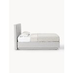 Кровать континентальная светло-серая (Оберон) 180х200