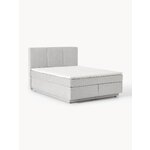 Кровать континентальная светло-серая (Оберон) 180х200