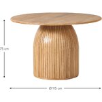 Light brown round dining table (nelly) d=115