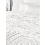 Balts kokvilnas gultas pārklājs (faye) 180x200