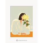 Plakāts ar krizantēmu (plakāts un rāmis)