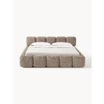 Tumši bēša polsterēta gulta (Tayla) 180x200