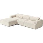 Smėlio spalvos modulinė kampinė sofa (Melva), 319x195