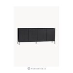 Juoda medžio masyvo spintelė „Avourio“ (medinė)