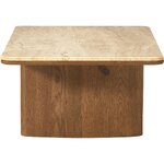 Tammesta ja travertiinista valmistettu sohvapöytä (Chandler)