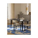 Melns ovāls masīvkoka ēdamgalds (Archie) 100x200