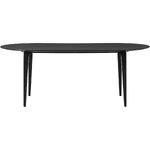 Melns ovāls masīvkoka ēdamgalds (Archie) 100x200