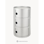 Hõbedane Disain Öökapp Componibili (Kartell)