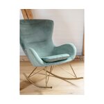 Green velvet rocking chair wing