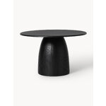 Black Round Solid Wood Dining Table (Nelly) D=120