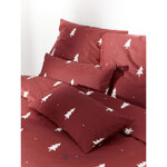Red Christmas Tree Motif Cotton Flannel Duvet Cover X-Mas Tree (WW) 155x220