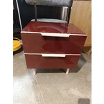 Brown high gloss bedside table (lennie) with cosmetic flaws
