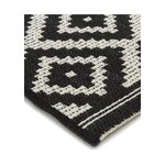 Black patterned narrow carpet Miami (Kalaidu) 80x250 whole
