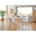 Round white high-gloss dining table (aspen)
