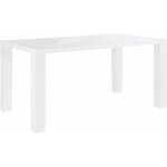 Baltas blizgus valgomasis stalas