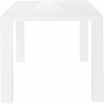 Baltas blizgus valgomasis stalas
