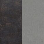 Гарнитур обеденный темно-серый (120х80) (линн) + 4 серых мягких стула (брук)