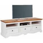 Brown and white TV stand (melissa)