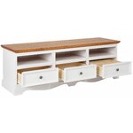 Brown and white TV stand (melissa)