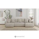 Bēša U-veida dīvāngulta ar plauktu (Napoli U) Comfort