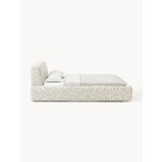 Light Beige Upholstered Bed (Melva) 180x200