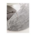 Ковер вискозный круглый серый (бенута) целый, в коробке