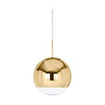 Golden led pendant light mirror ball (tom dixon) intact, boxed, incomplete