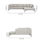 Большой светло-серый угловой диван (emma)